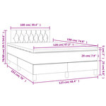 vidaXL Sommier à lattes de lit avec matelas LED gris clair 120x190 cm