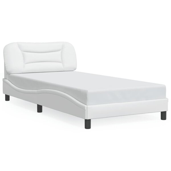 vidaXL Cadre de lit sans matelas Hvar blanc 100x200 cm similicuir