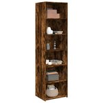 vidaXL Buffet haut chêne fumé 50x41x185 cm bois d'ingénierie