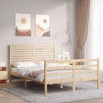 vidaXL Cadre de lit sans matelas 140x190 cm bois massif