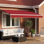 vidaXL Auvent rétractable manuel Rouge 3 5 x 2 5 m