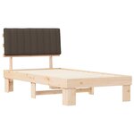 vidaXL Cadre de lit avec tête de lit rembourrée Taupe 100 x 200 cm