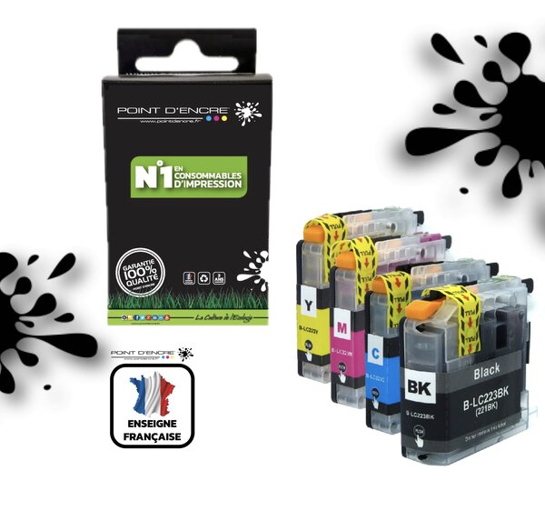 LC223XL/LC221XL - Pack de 4 Cartouches D'encre Noir/Cyan/Magenta/ Jaune - Grande capacité