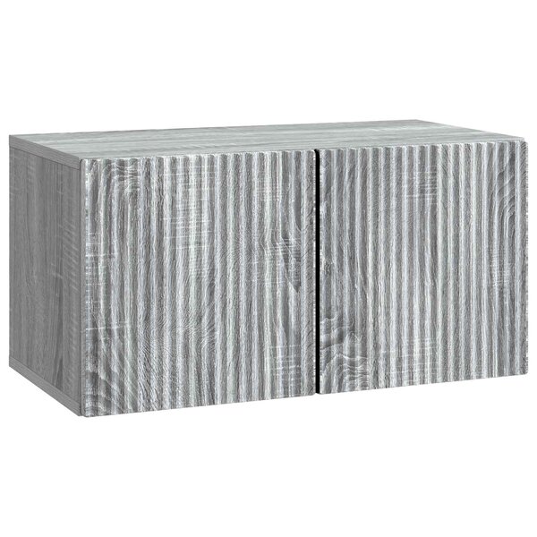 vidaXL Meuble TV mural 59 5 x 31 x 30 cm Sonoma gris Bois d'ingénierie