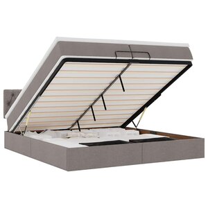 VidaXL Cadre de lit ottoman avec matelas taupe 200x200cm tissu