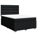 vidaXL Sommier à lattes de lit avec matelas Noir 160x200 cm Tissu