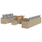 vidaXL Ensemble de canapé de jardin 10 Pièces Beige et Gris clair