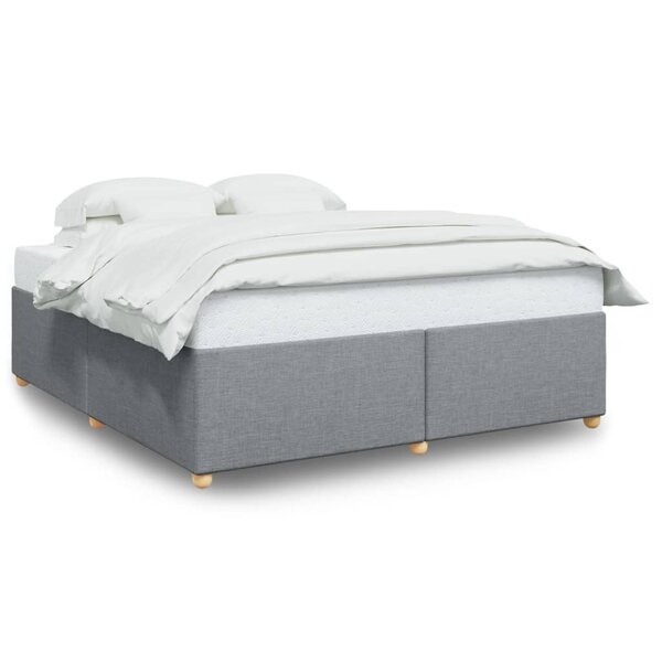 vidaXL Cadre de lit sans matelas gris clair 200x200 cm tissu