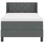 vidaXL Lit Box Spring avec matelas gris foncé  100 x 200 cm  tissu