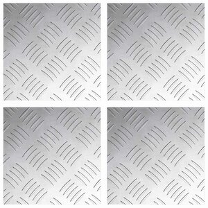 vidaXL Plaques à damier 4 Pièces Argent 20 x 20 cm Aluminium