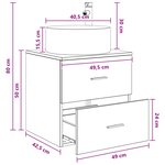 vidaXL Vanité de lavabo mural Sonoma gris 49 5 x 44 5 x 65 5 cm