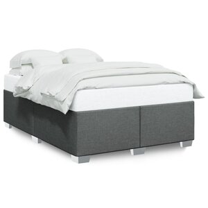 vidaXL Cadre de lit sans matelas gris foncé 160x200 cm tissu