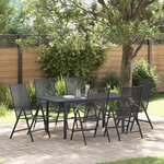 vidaXL Ensemble de salle à manger pour jardin 7 Pièces Anthracite Acier