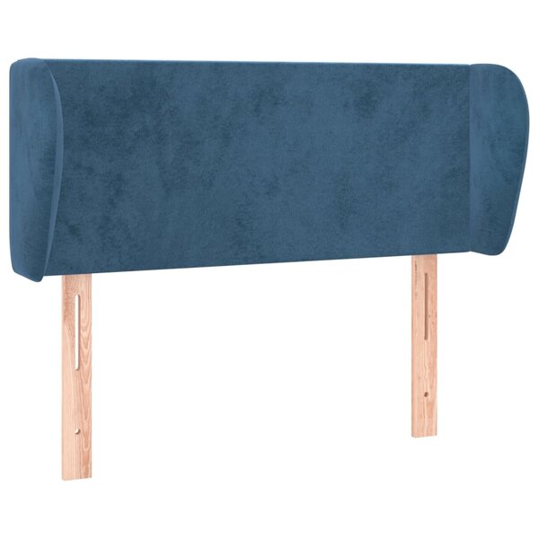 vidaXL Tête de lit avec oreilles Bleu foncé 93x23x78/88 cm Velours