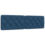 vidaXL Coussin de tête de lit bleu 180 cm tissu