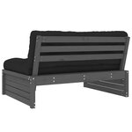 vidaXL Canapé central 120x80 cm gris bois de pin massif