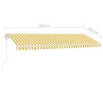vidaXL Auvent automatique capteur de vent LED 500x350cm Jaune et blanc