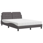 vidaXL Lit avec matelas gris 120x200 cm similicuir