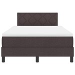 vidaXL Lit boxspring avec matelas marron foncé 120x190 cm tissu