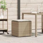 vidaXL Boîte de Rangement Beige et crème Effet rotin  coussin en polyester