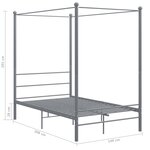 vidaXL Cadre de lit à baldaquin sans matelas gris métal 140x200 cm