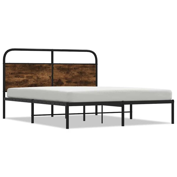 vidaXL Cadre de lit sans matelas 140x190 cm chêne fumé bois ingénierie