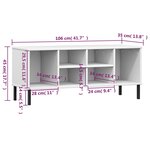 vidaXL Étagère à chaussures pieds en métal Blanc 106x35x45cm Bois OSLO