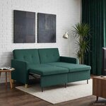 vidaXL Canapé-lit escamotable Vert foncé Tissu