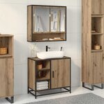 vidaXL Ensemble de mobilier de salle de bain 2 Pièces Chêne artisanal