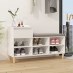vidaXL Armoire à chaussures Blanc 102x36x60 cm Bois d'ingénierie
