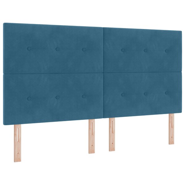Tête de lit LED vidaXL Bleu foncé 90 cm Velours