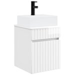 vidaXL Meuble-sèche avec évier mural Blanc brillant 39 x 41 x 62 5 cm