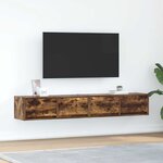 vidaXL Meubles TV 2 Pièces chêne fumé 80x31x25 5 cm bois d'ingénierie
