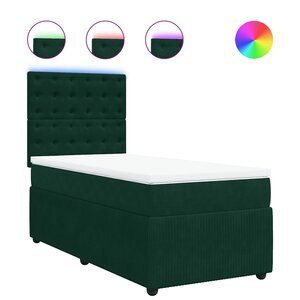 vidaXL Sommier à lattes de lit avec matelas Vert foncé 90x190 cm