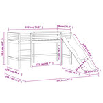 vidaXL Lit mezzanine enfants avec rideaux sans matelas bleu 90x190 cm