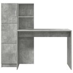 vidaXL Bureau avec rangement 2 Pièces Gris béton 102 x 50 x 124 cm