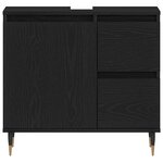vidaXL Cabinet de salle de bain avec tiroir Chêne noir 65 x 33 x 60 cm