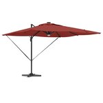 vidaXL Parasol Roma Rouge 286 x 285 x 270 cm Aluminium et polyester