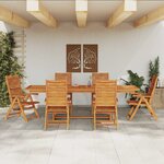 vidaXL Ensemble de salle à manger pour jardin 7 Pièces Marron