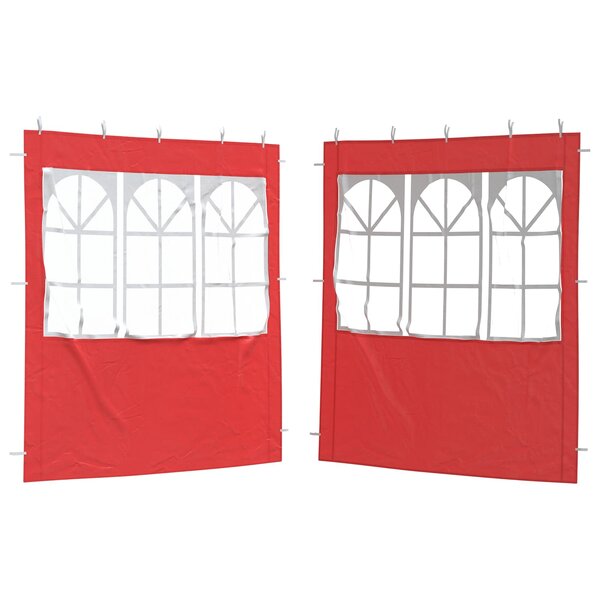 vidaXL Mur de tente de fête 2 pièces 200 x 195 cm Rouge PE et acier