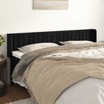 vidaXL Tête de lit avec oreilles Noir 163x16x78/88 cm Velours