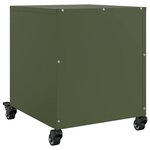 vidaXL Table de chevet vert olive 36x39x43 5 cm acier