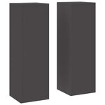 vidaXL Supports pour plantes 2 Pièces Noir 24 x 24 x 75 cm Acier
