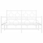 vidaXL Cadre de lit métal sans matelas et pied de lit blanc 135x190 cm