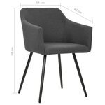vidaXL Chaises à manger lot de 2 gris foncé tissu