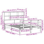 vidaXL Lit bibliothèque sans matelas blanc 140x190 cm bois pin massif