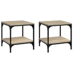 vidaXL Tables d'appoint 2 Pièces Chêne sonoma 40x40x40 cm Bois ingénierie
