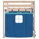 vidaXL Lit superposé avec rideaux bleu 90x190 cm bois pin massif