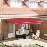 vidaXL Store Rétractable Automatique Rouge 450x350 cm