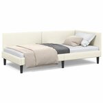 vidaXL Cadre de lit d'angle Autre avec tête de lit Crème 100 x 200 cm